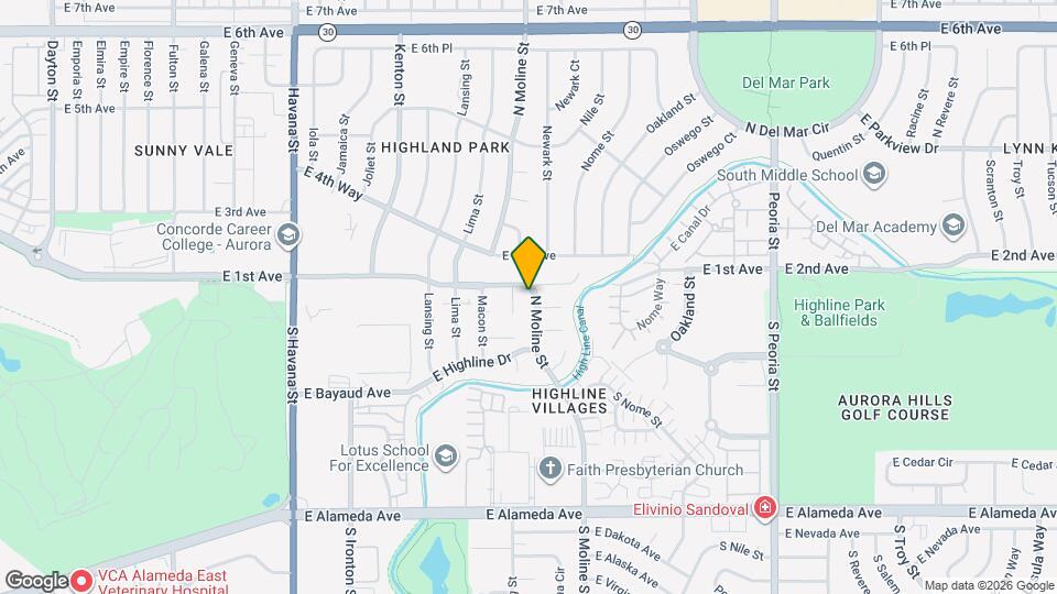 99 N Moline St Map and Location Details