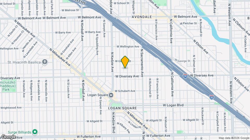 2822 N Albany Ave, Unit G Map and Location Details
