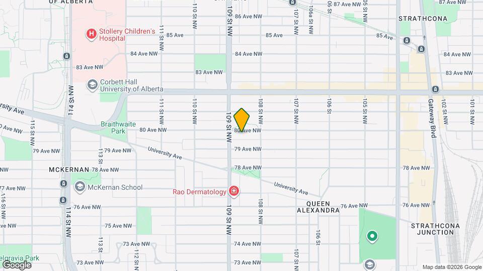 10831 80 Av NW Map and Location Details