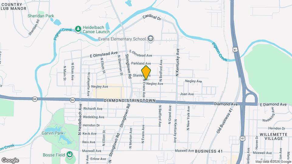 2501 N Evans Ave Map and Location Details