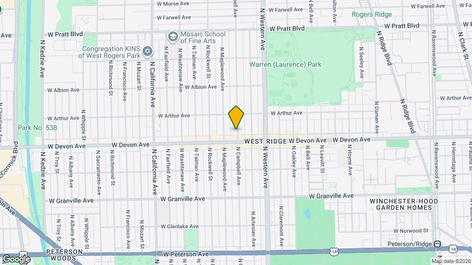 6418 N Campbell Ave, Unit 1R Mapa y Detalles de la Ubicación