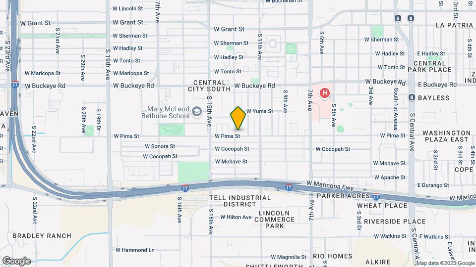 1222 W Pima St Map and Location Details