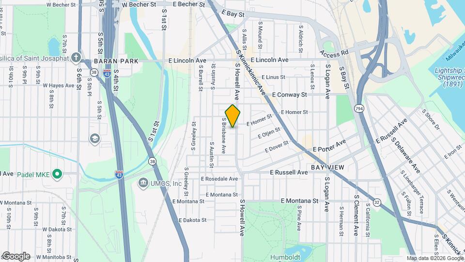 2527 S Howell Ave, Unit Howell Mapa y Detalles de la Ubicación