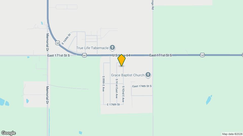 17248 S 92nd E Ave Map and Location Details