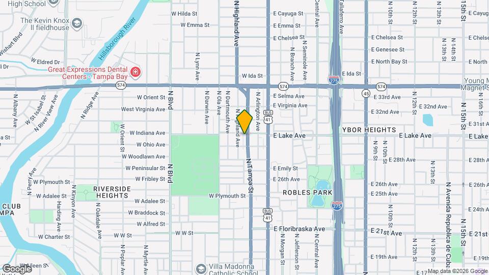 3610 N Tampa St Map and Location Details