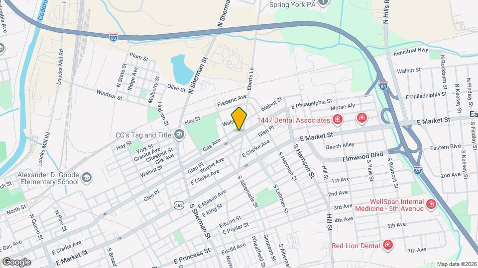 1037 E Philadelphia St, Unit First floor Map and Location Details