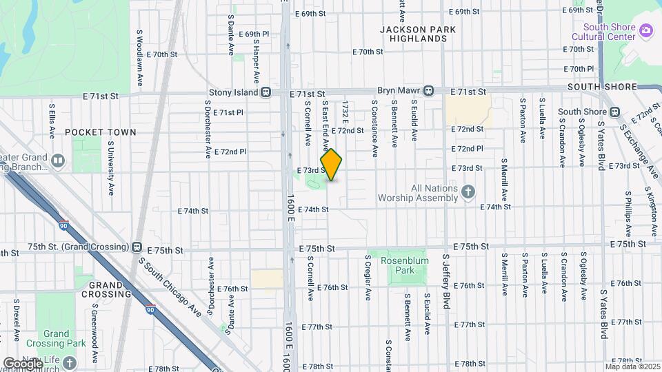 7317 S East End Ave Map and Location Details