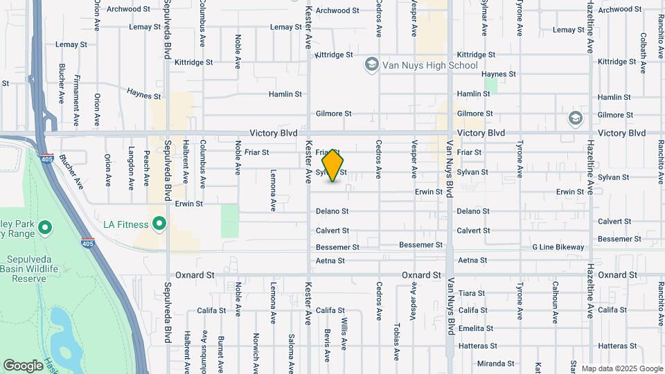 14811 Erwin St Mapa y Detalles de la Ubicación