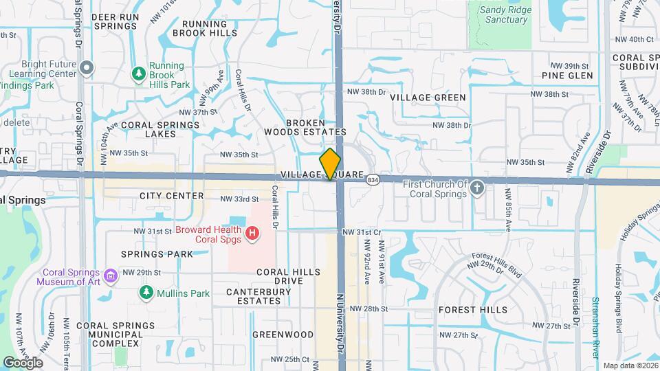 Modera Coral Springs Mapa y Detalles de la Ubicación