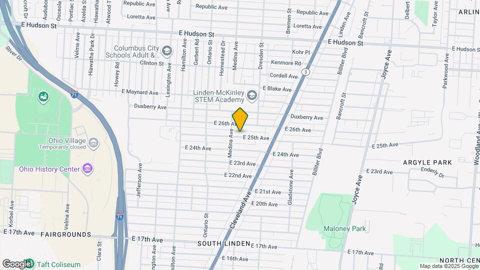 1292 E 25th Ave Map and Location Details