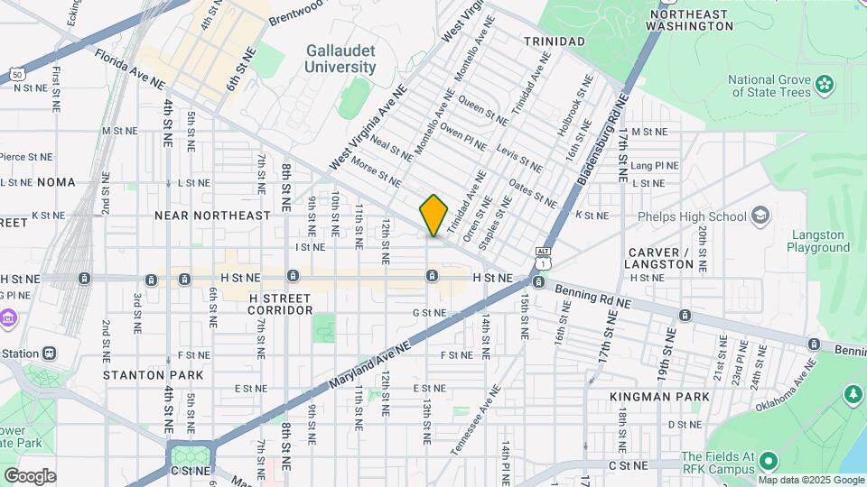 1310 I St NE, Unit English Basement Map and Location Details