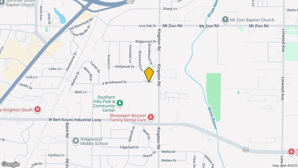 1821 S Brookwood Dr Map and Location Details