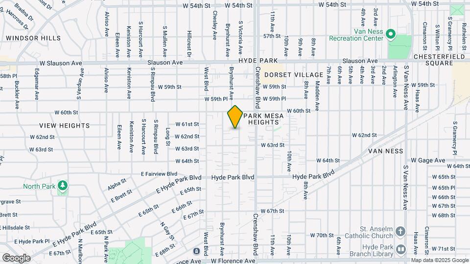 6125 S Victoria Ave Map and Location Details