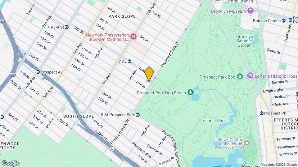 154 Prospect Park W Mapa y Detalles de la Ubicación