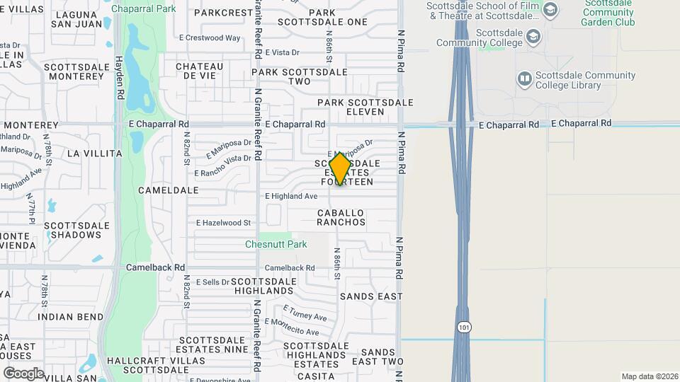 8614 E Highland Ave Map and Location Details