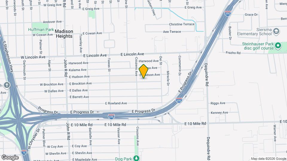 1147 E Brockton Ave Map and Location Details