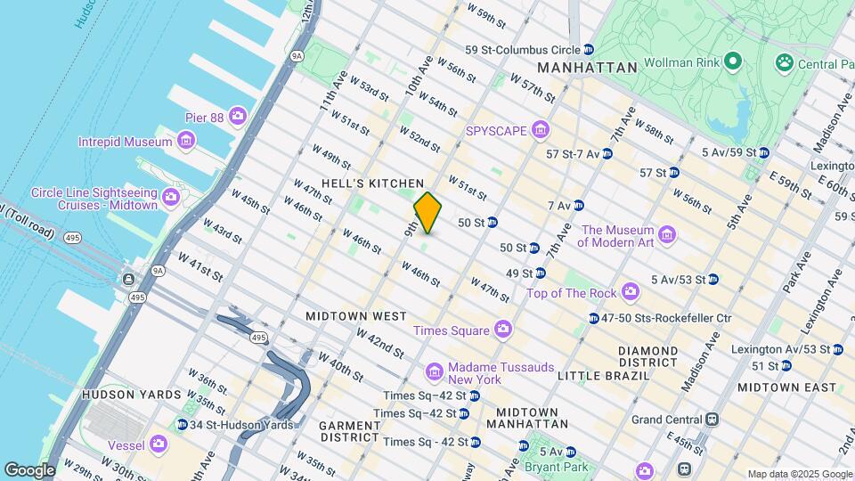348-350 W 48th St Mapa y Detalles de la Ubicación
