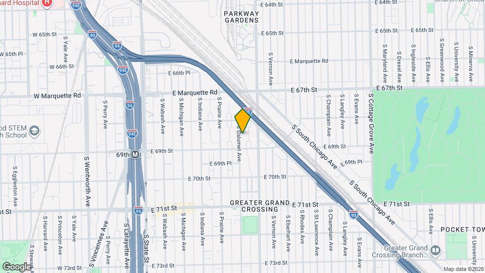 6833 S Calumet Ave Map and Location Details