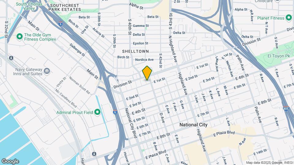 331 E 1st St Map and Location Details