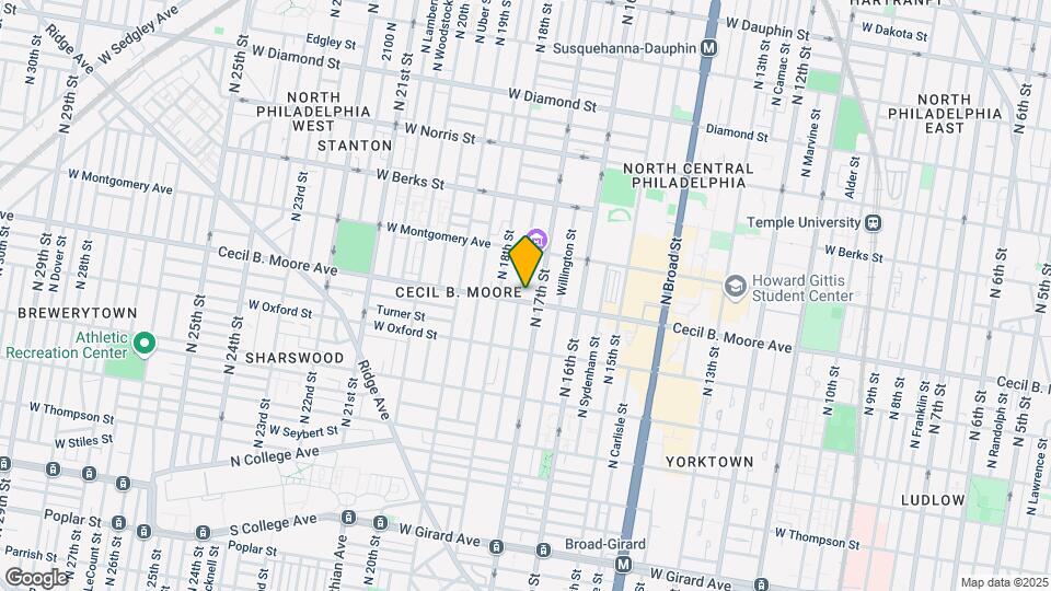 1715 Cecil B. Moore Ave Mapa y Detalles de la Ubicación