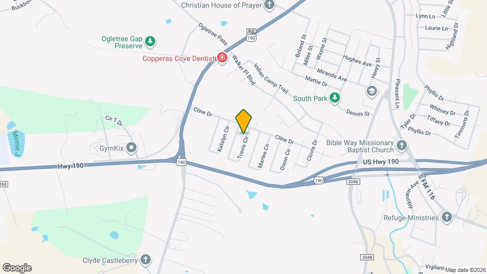 1108 Travis Cir Mapa y Detalles de la Ubicación