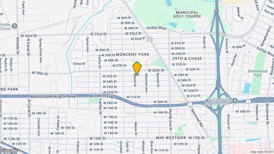 1522 W 25th St Map and Location Details