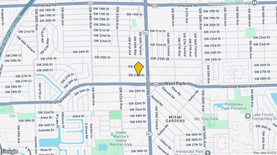 6032 SW 27th St Map and Location Details