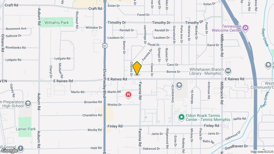 1308 E Raines Rd Map and Location Details