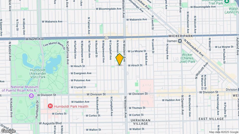 1357 N Artesian Ave Map and Location Details
