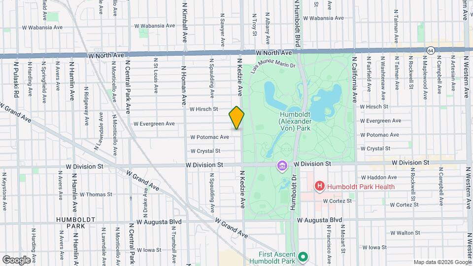 1306 N Kedzie Ave, Unit 2 Mapa y Detalles de la Ubicación