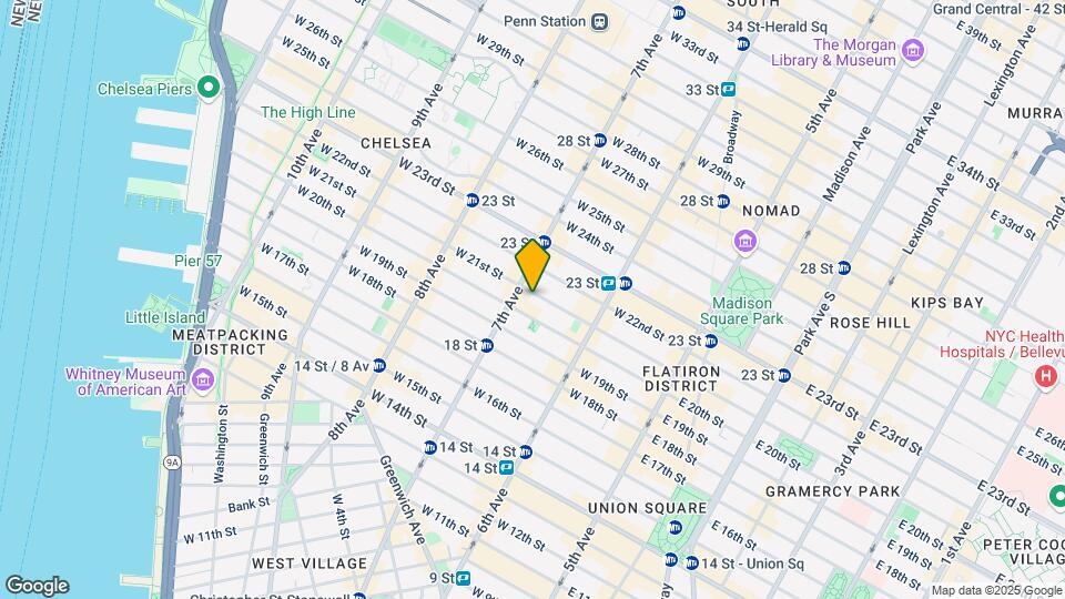 150 West 21st Street Map and Location Details