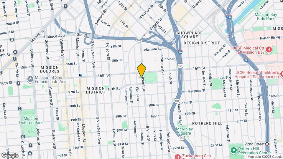 1738 Bryant St Map and Location Details
