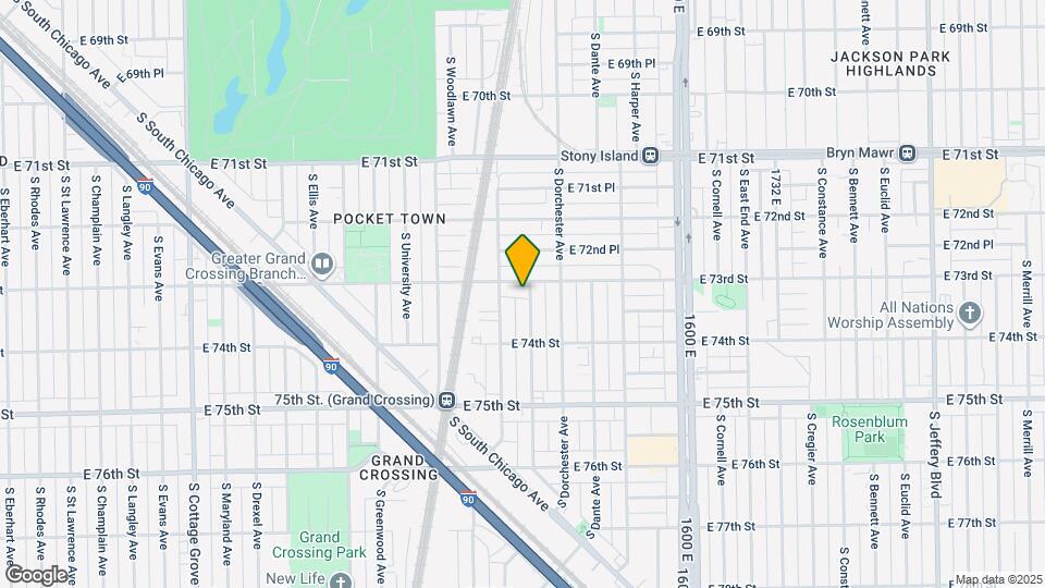 7308 S Kenwood Ave Map and Location Details