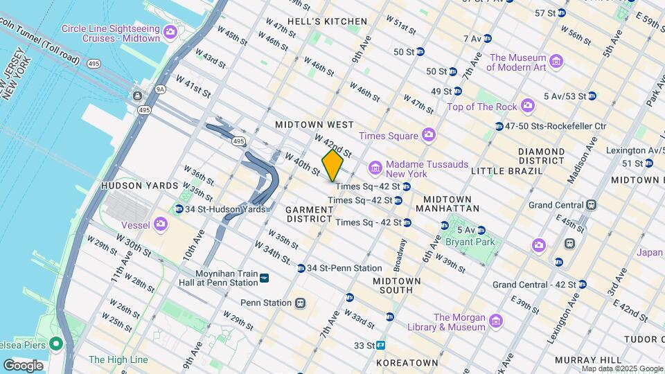 304 W 40th St Map and Location Details