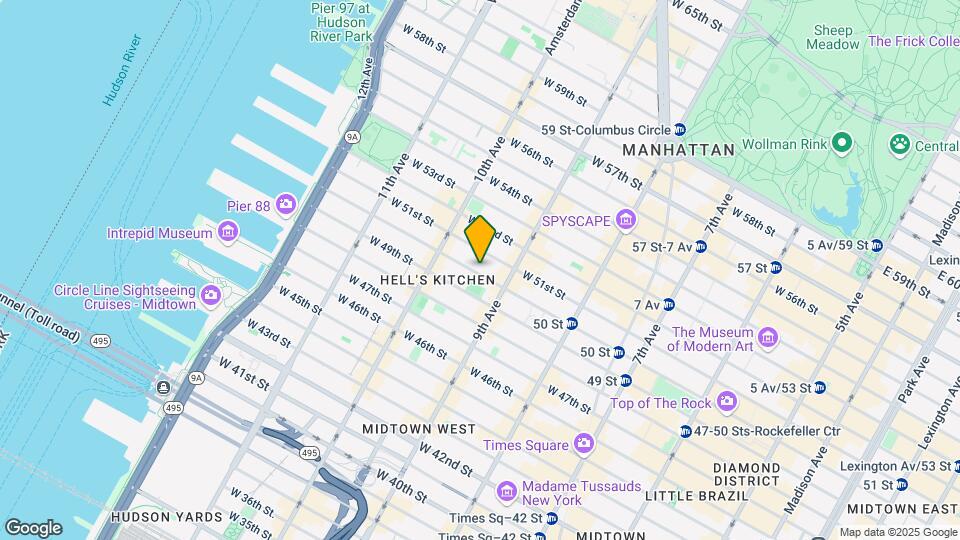 423 W 50th St Map and Location Details