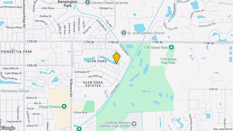 1213 Glen Oaks Dr E Map and Location Details