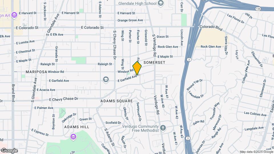 1336 E Garfield Ave Map and Location Details