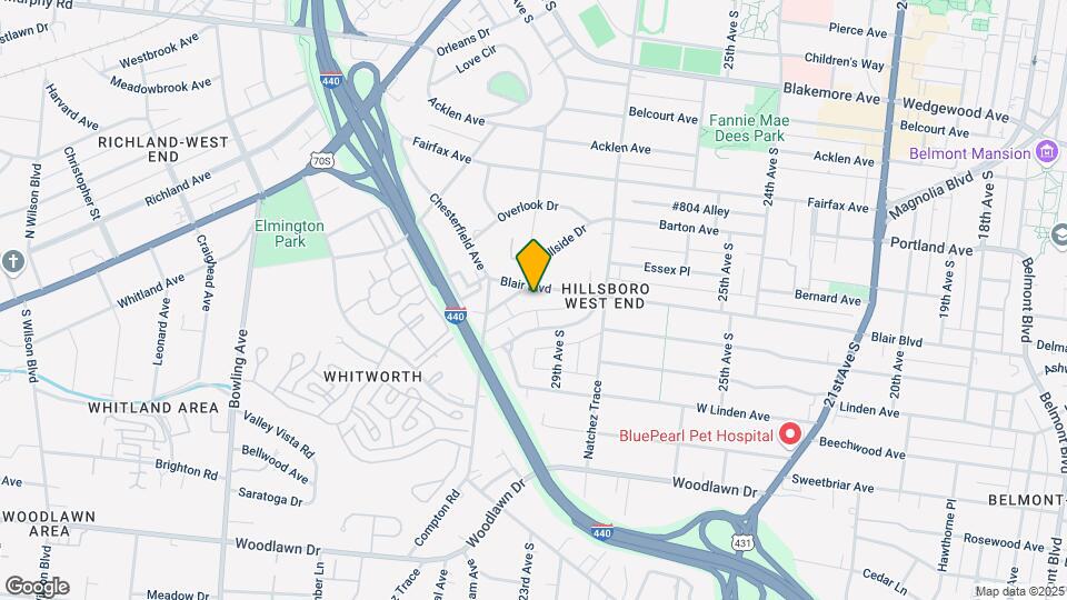 2817 Blair Blvd Map and Location Details