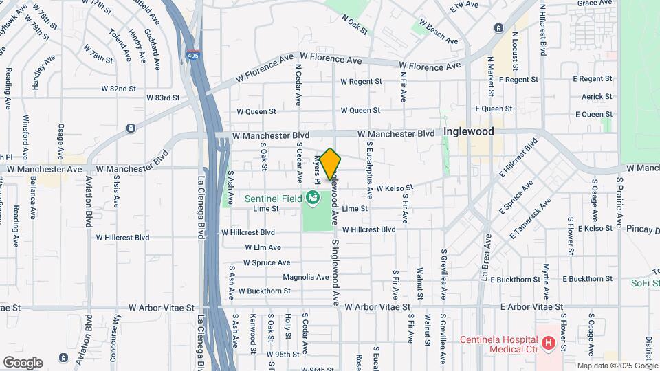 341 S Inglewood Ave Map and Location Details