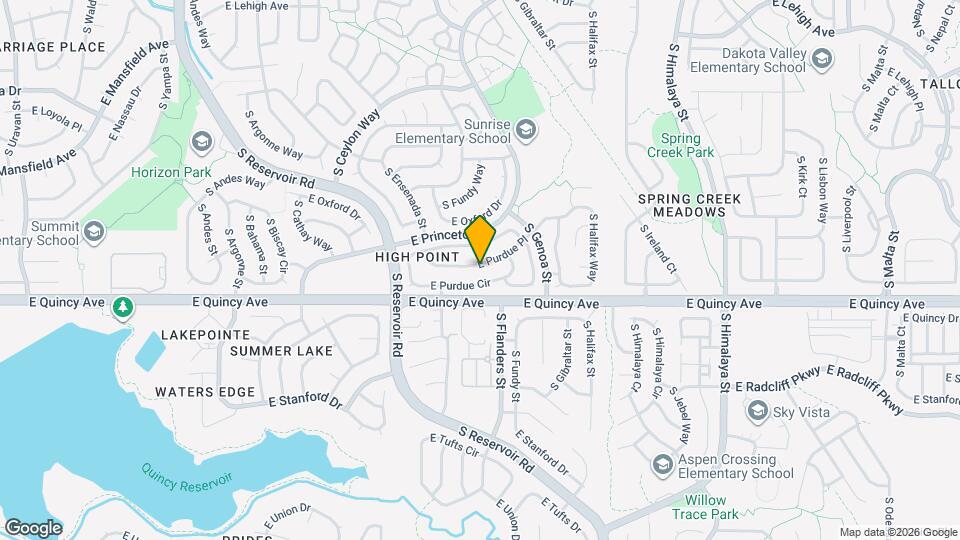 19598 E Purdue Pl Map and Location Details