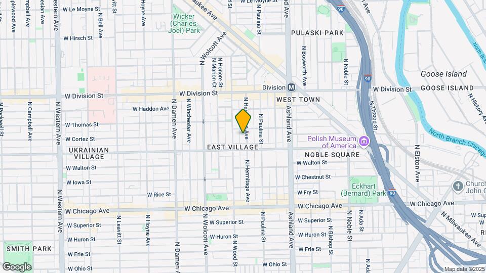 1024 N Hermitage Ave Map and Location Details