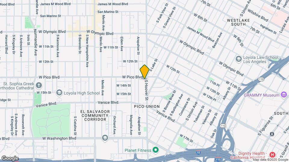 1319 S Hoover St Mapa y Detalles de la Ubicación