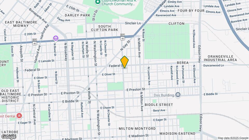 1519 N Patterson Park Ave Map and Location Details