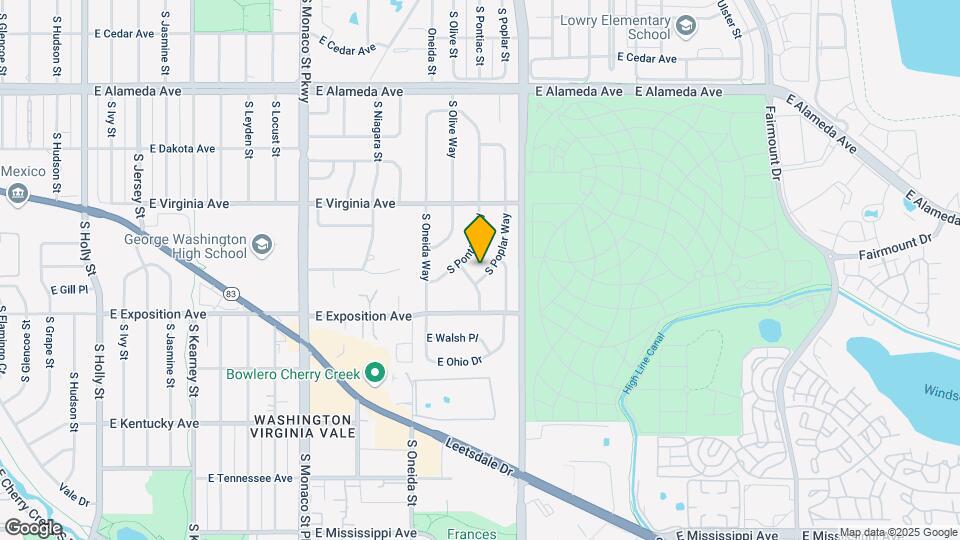 629 S Poplar Way Map and Location Details