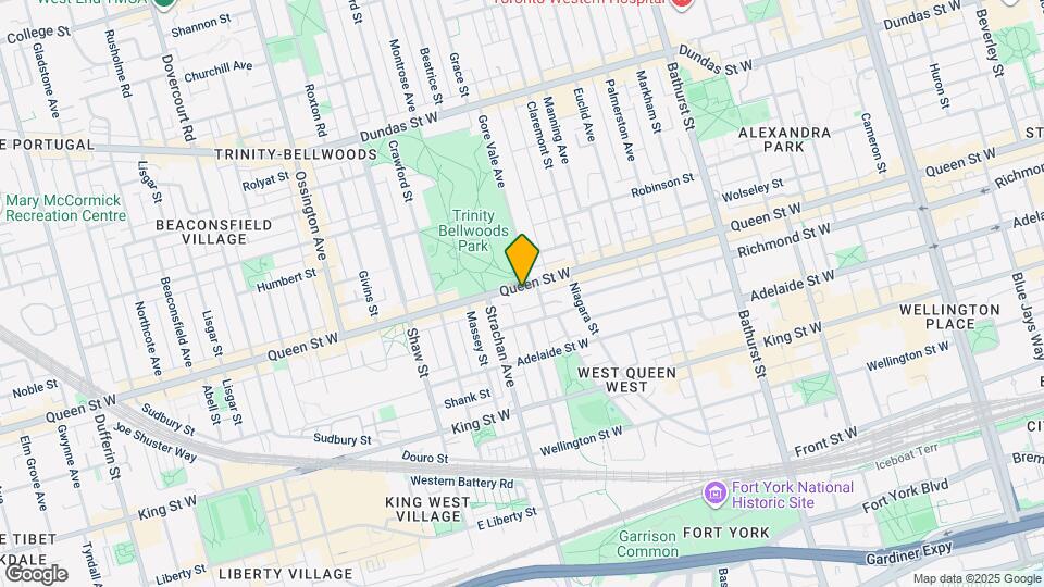 901 Queen St W Map and Location Details