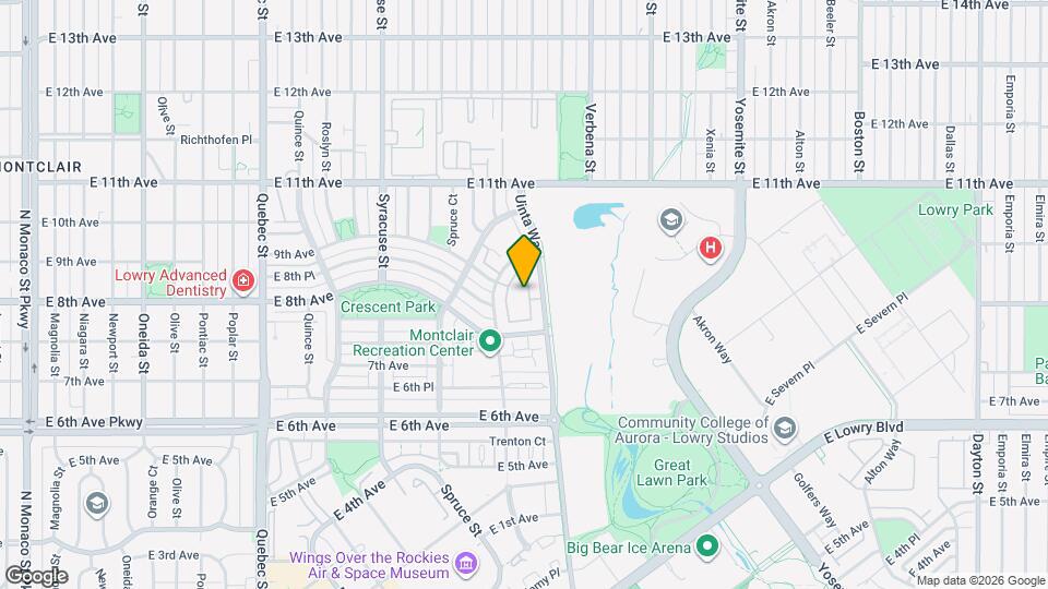 841 Uinta Way Map and Location Details