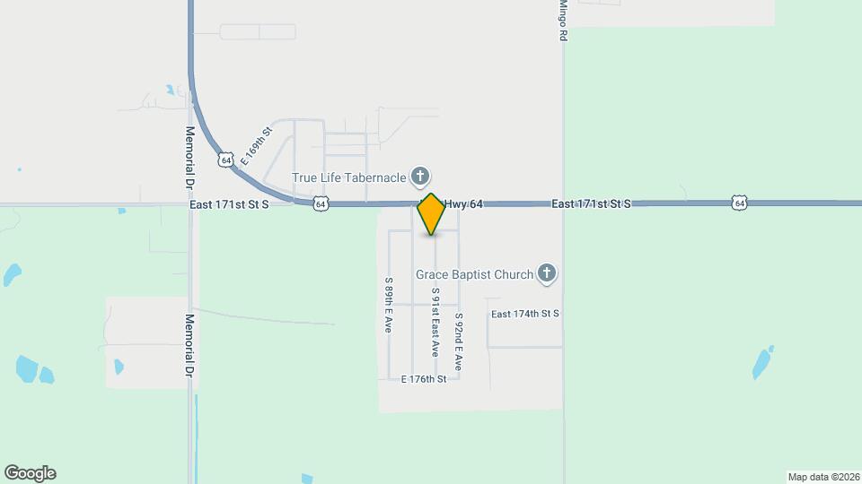 17216 S 91st E Ave Map and Location Details