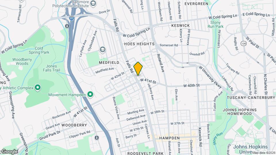 4119 Falls Rd Map and Location Details