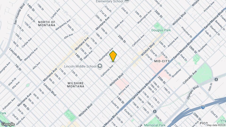 1621 California Ave Map and Location Details