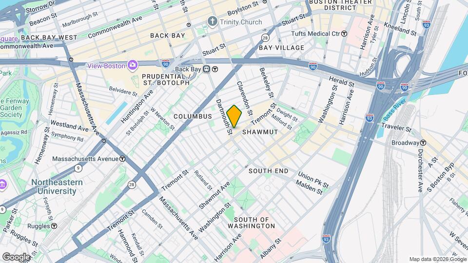 601 Tremont St, Unit 1 Map and Location Details